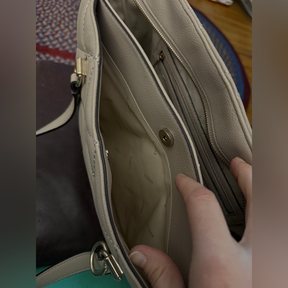 GUESS Taupe Quilted Tote Bag - Picture 4 of 5